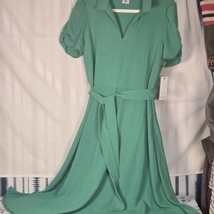 DKNY Apple Green Belted Dress